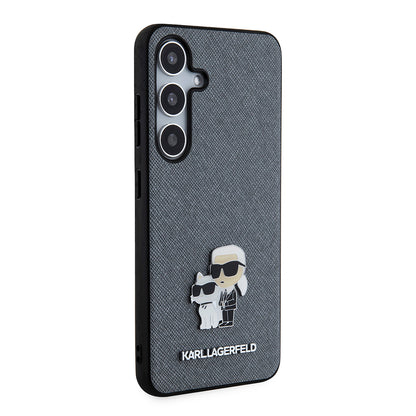 Futrola za Samsung Galaxy S24 S921, Karl Lagerfeld, Saffiano Karl & Choupette Metal, Siva