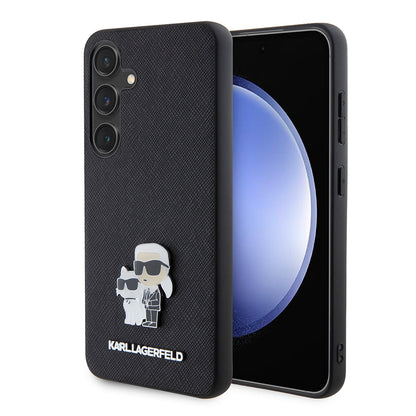 Futrola za Samsung Galaxy S24 S921, Karl Lagerfeld, Saffiano Karl & Choupette Metal, Crna