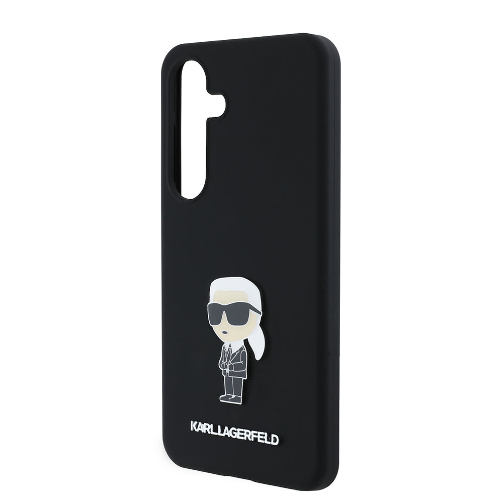 Futrola za Samsung Galaxy S24 S921, Karl Lagerfeld, Silicone Ikonik Karl Metal, Crna