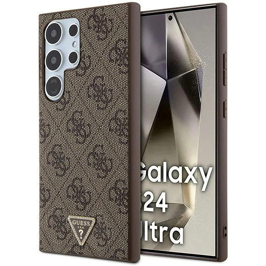 Futrola za Samsung Galaxy S24 Ultra S928, Guess, 4G Triangle Strass, Braon