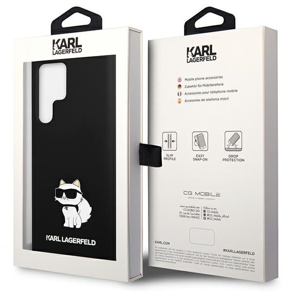 Futrola za Samsung Galaxy S24 Ultra S928, Karl Lagerfeld, Silicone Choupette NFT, Crna