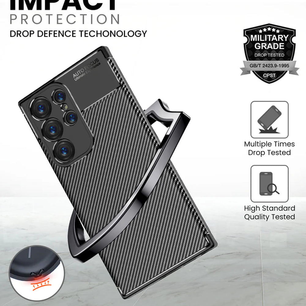 Futrola za Samsung Galaxy S24 Ultra S928, Techsuit, CarbonFiber, Crna