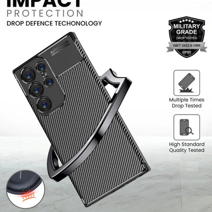 Futrola za Samsung Galaxy S24 Ultra S928, Techsuit, CarbonFiber, Crna