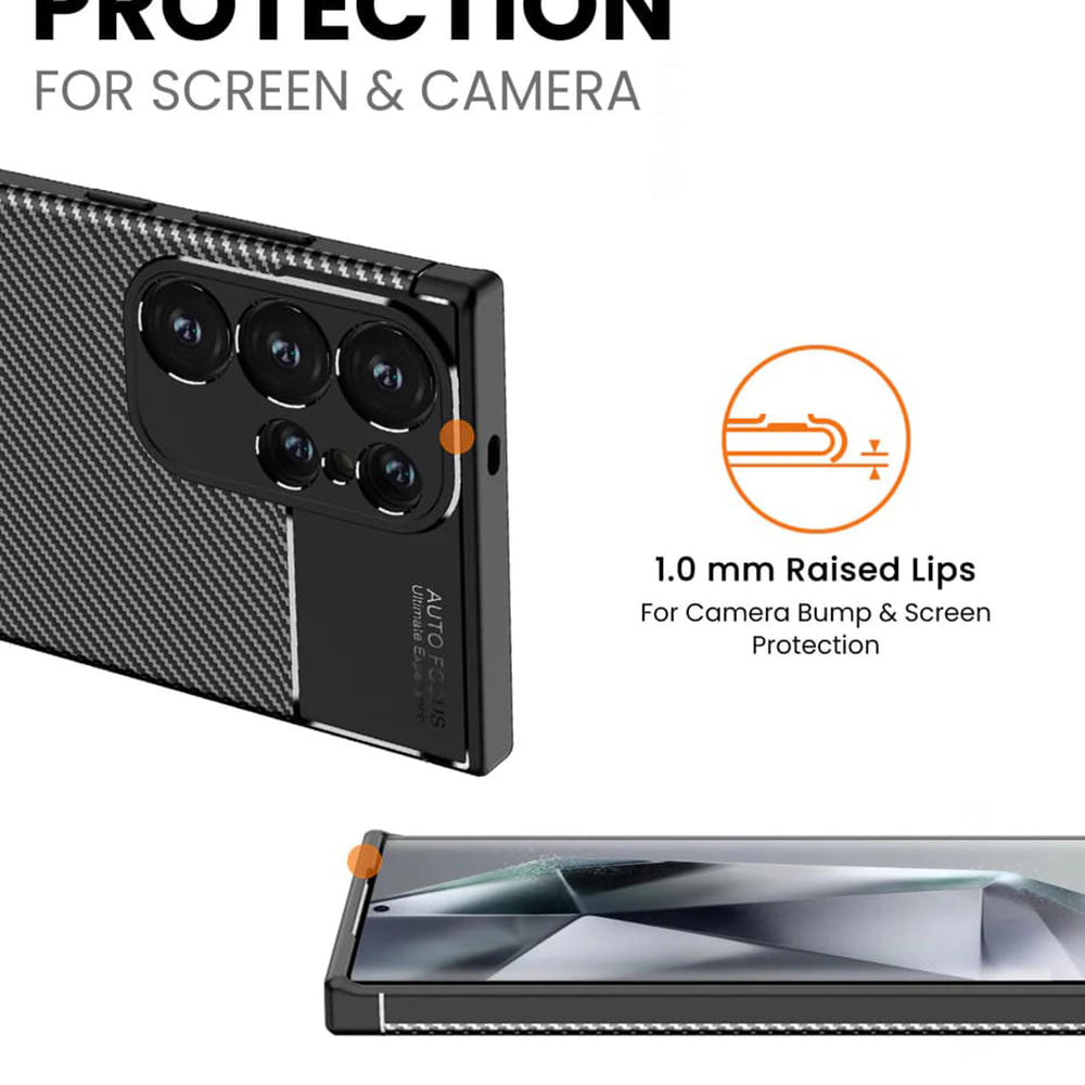 Futrola za Samsung Galaxy S24 Ultra S928, Techsuit, CarbonFiber, Crna