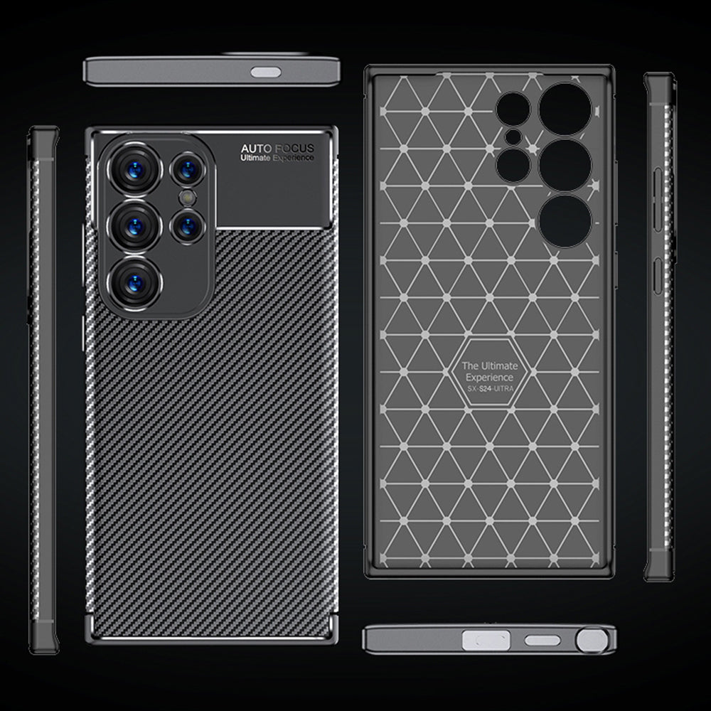 Futrola za Samsung Galaxy S24 Ultra S928, Techsuit, CarbonFiber, Crna