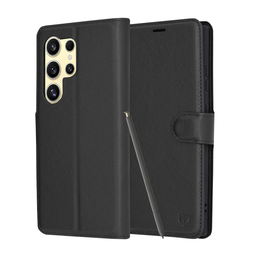 Futrola za Samsung Galaxy S24 Ultra S928, Techsuit, Leather Folio, Crna