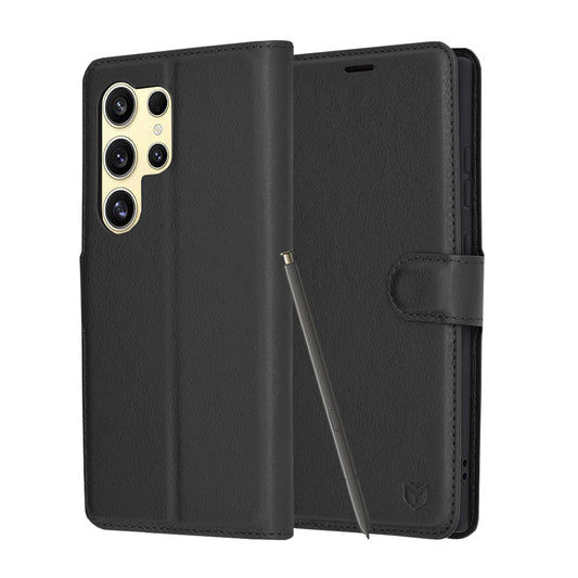 Futrola za Samsung Galaxy S24 Ultra S928, Techsuit, Leather Folio, Crna