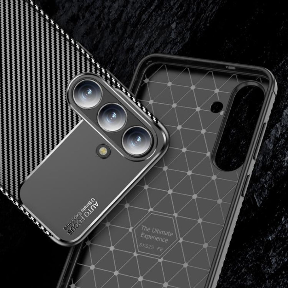 Futrola za Samsung Galaxy S25 FE, Techsuit, CarbonFiber, Crna