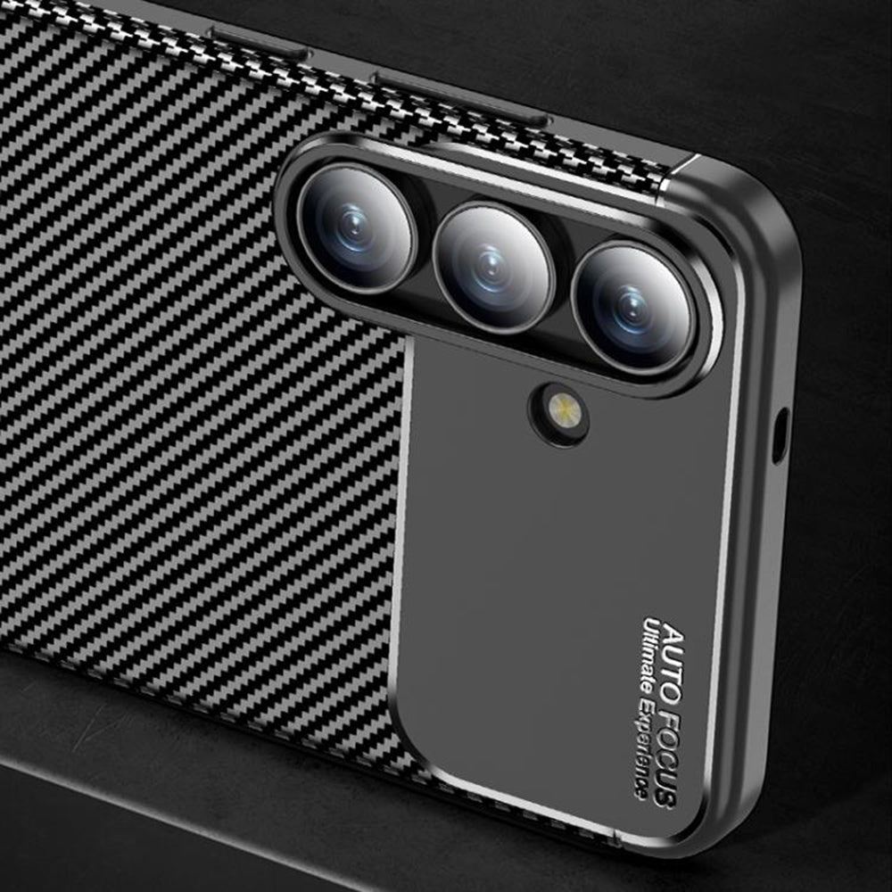 Futrola za Samsung Galaxy S25 FE, Techsuit, CarbonFiber, Crna