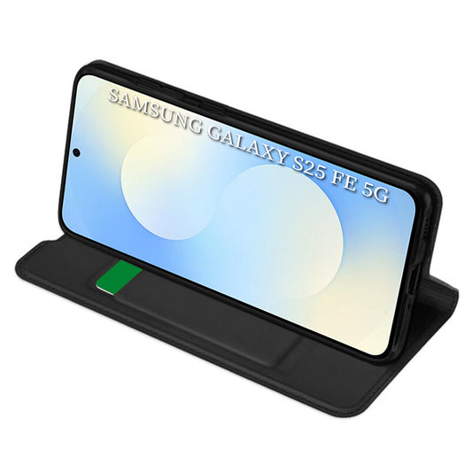 Futrola za Samsung Galaxy S25 FE, Techsuit, Magskin Book, Crna