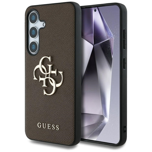 Futrola za Samsung Galaxy S25+ S936, Guess, 4G Grained Big and Classic Logo, Braon