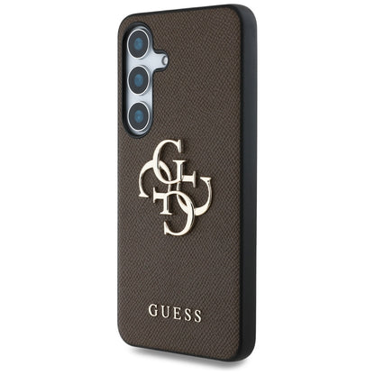 Futrola za Samsung Galaxy S25+ S936, Guess, 4G Grained Big and Classic Logo, Braon
