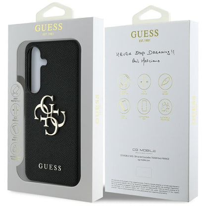 Futrola za Samsung Galaxy S25+ S936, Guess, 4G Grained Big and Classic Logo, Crna