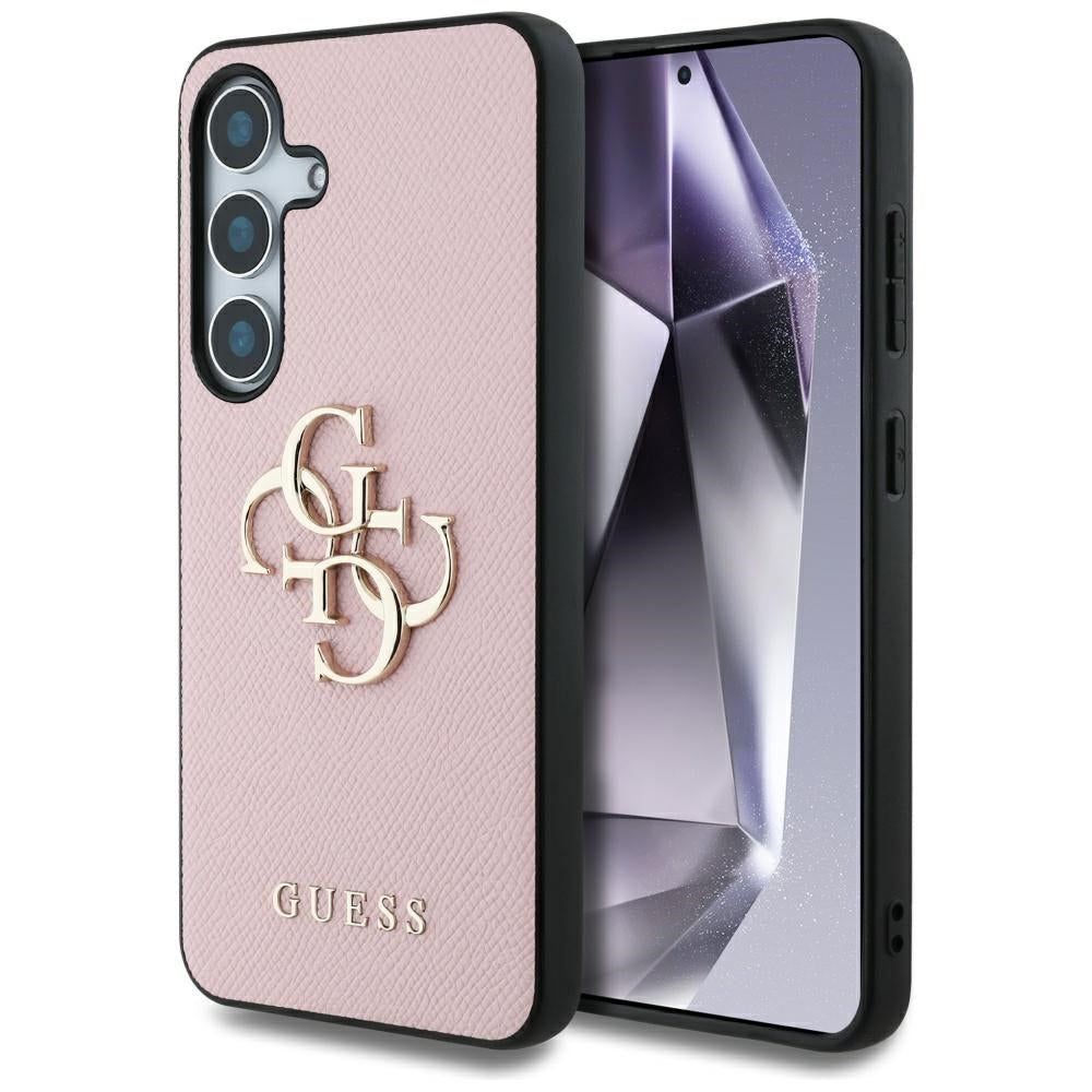 Futrola za Samsung Galaxy S25+ S936, Guess, 4G Grained Big and Classic Logo, Roze