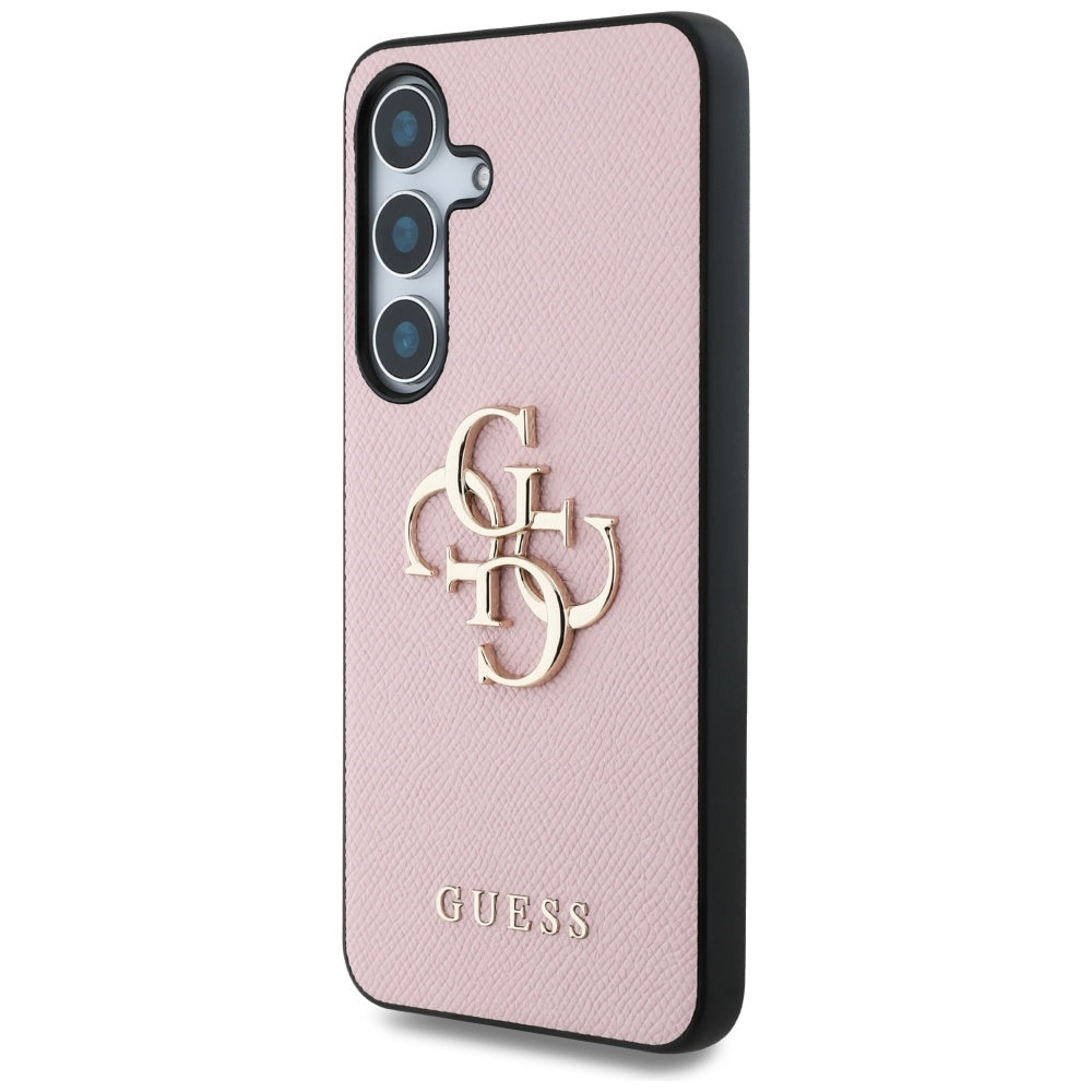 Futrola za Samsung Galaxy S25+ S936, Guess, 4G Grained Big and Classic Logo, Roze