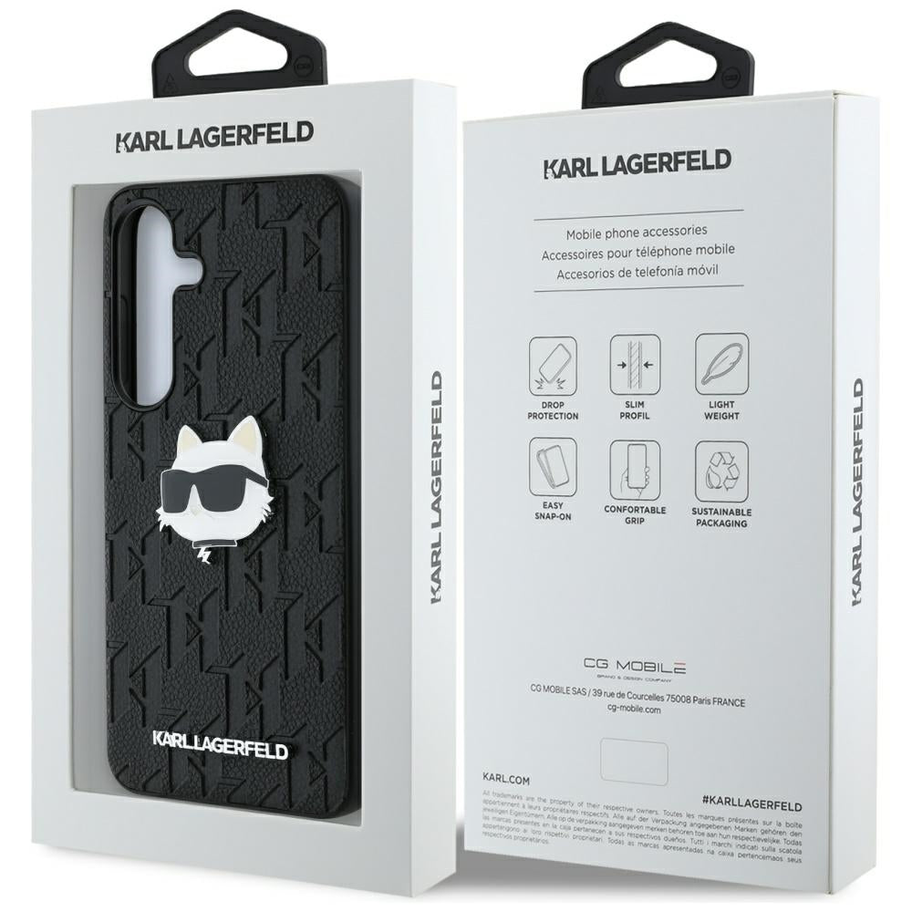 Futrola za Samsung Galaxy S25+ S936, Karl Lagerfeld, Monogram Choupette's Head, Crna