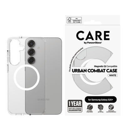 Futrola za Samsung Galaxy S25+ S936, PanzerGlass, Care Urban Combat, Bela Transparentna