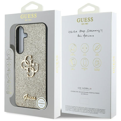 Futrola za Samsung Galaxy S25 S931, Guess, Glitter Big 4G Script, Zlatna