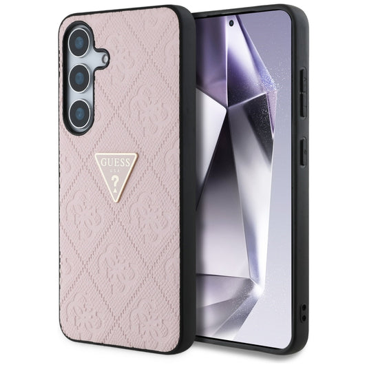 Futrola za Samsung Galaxy S25 S931, Guess, Grained Hot Stamp 4G Triangle, Roze