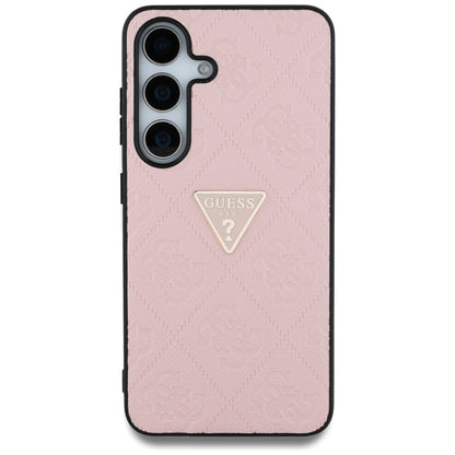 Futrola za Samsung Galaxy S25 S931, Guess, Grained Hot Stamp 4G Triangle, Roze