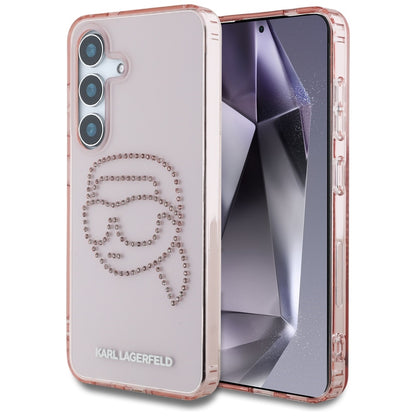 Futrola za Samsung Galaxy S25 S931, Karl Lagerfeld, IML Rhinestones Karl's Head, Roze