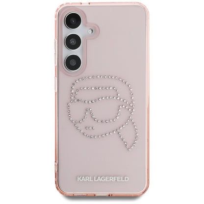 Futrola za Samsung Galaxy S25 S931, Karl Lagerfeld, IML Rhinestones Karl's Head, Roze