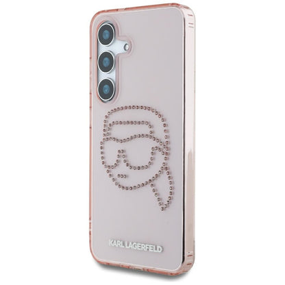 Futrola za Samsung Galaxy S25 S931, Karl Lagerfeld, IML Rhinestones Karl's Head, Roze