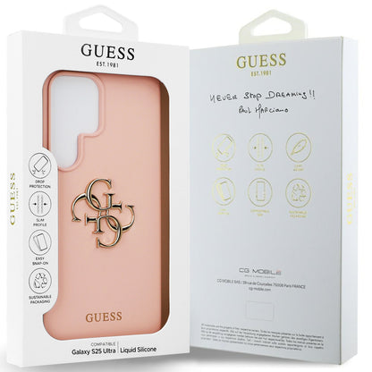 Futrola za Samsung Galaxy S25 Ultra S938, Guess, 4G Grained Big and Classic Logo, Roze