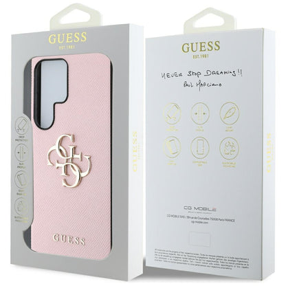 Futrola za Samsung Galaxy S25 Ultra S938, Guess, 4G Grained Big and Classic Logo, Roze