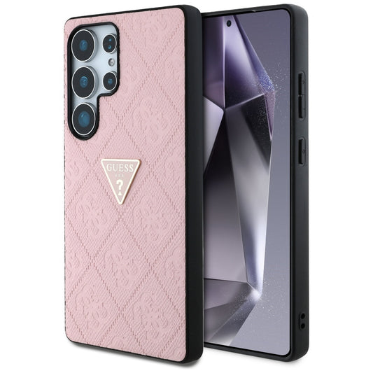 Futrola za Samsung Galaxy S25 Ultra S938, Guess, Grained Hot Stamp 4G Triangle, Roze