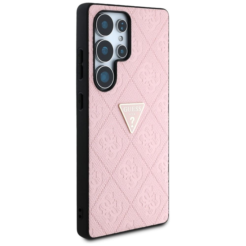 Futrola za Samsung Galaxy S25 Ultra S938, Guess, Grained Hot Stamp 4G Triangle, Roze