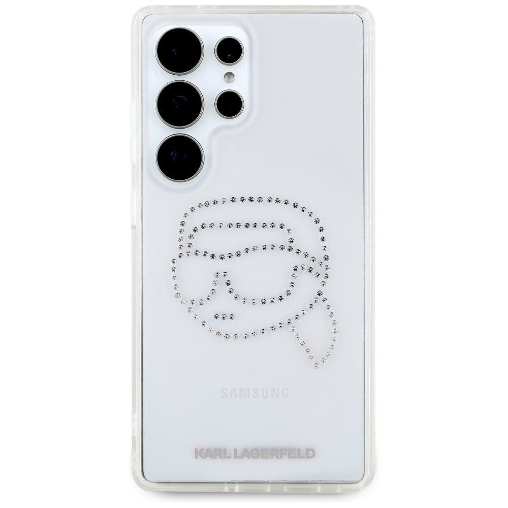 Futrola za Samsung Galaxy S25 Ultra S938, Karl Lagerfeld, IML Rhinestones Karl's Head, Transparentna