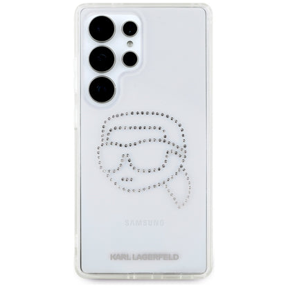 Futrola za Samsung Galaxy S25 Ultra S938, Karl Lagerfeld, IML Rhinestones Karl's Head, Transparentna