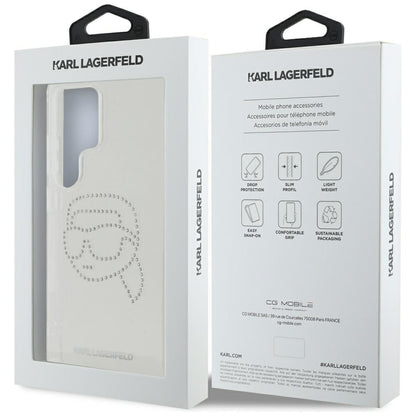 Futrola za Samsung Galaxy S25 Ultra S938, Karl Lagerfeld, IML Rhinestones Karl's Head, Transparentna