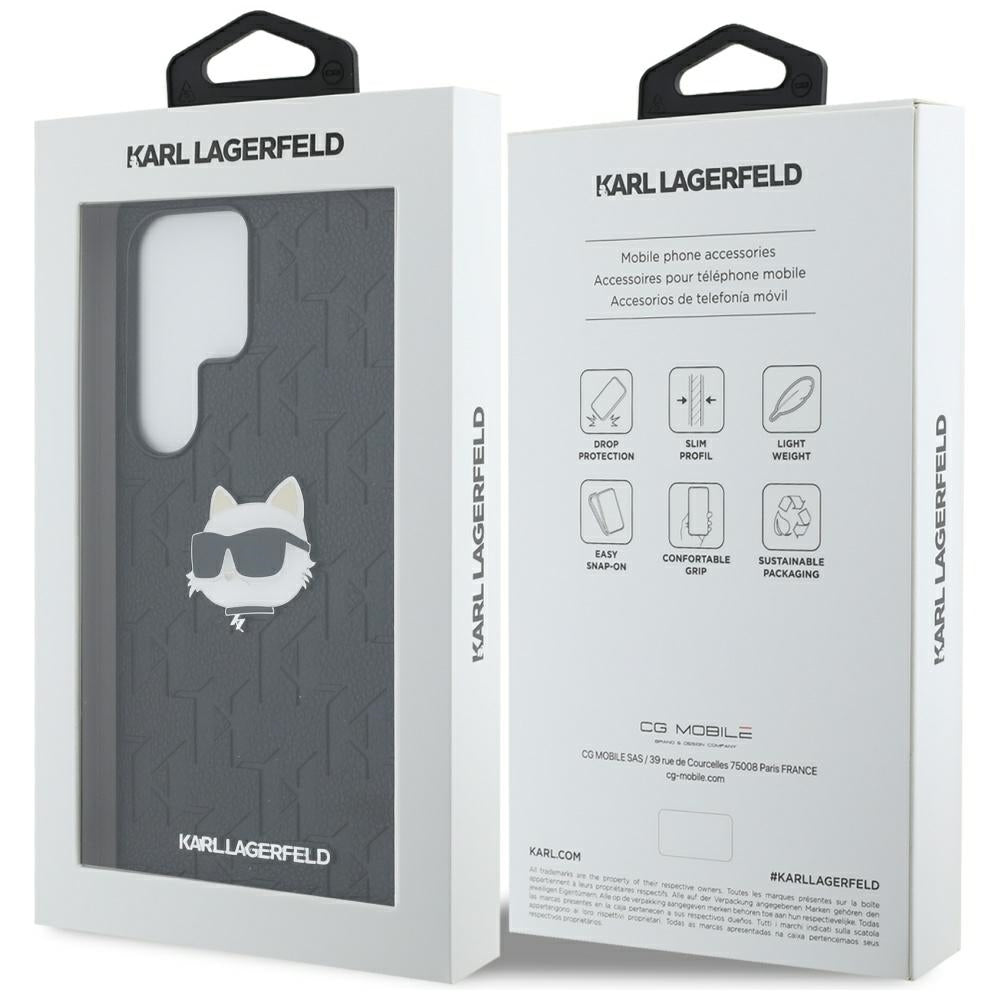 Futrola za Samsung Galaxy S25 Ultra S938, Karl Lagerfeld, Monogram Choupette's Head, Crna