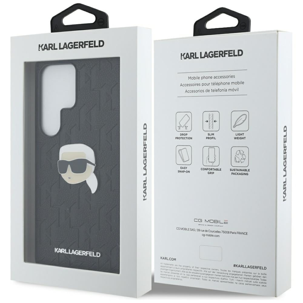 Futrola za Samsung Galaxy S25 Ultra S938, Karl Lagerfeld, Monogram Karl's Head, Crna
