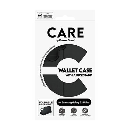 Futrola za Samsung Galaxy S25 Ultra S938, PanzerGlass, Care Feature Kickstand Wallet, Crna