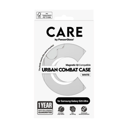 Futrola za Samsung Galaxy S25 Ultra S938, PanzerGlass, Care Urban Combat, Bela Transparentna