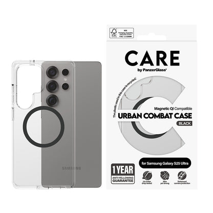 Futrola za Samsung Galaxy S25 Ultra S938, PanzerGlass, Care Urban Combat, Crna Transparentna