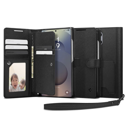 Futrola za Samsung Galaxy S25 Ultra S938, Spigen, Wallet S, Crna ACS09124