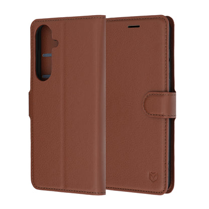 Futrola za Samsung Galaxy S26 FE / S25 FE, Techsuit, Leather Folio, Braon