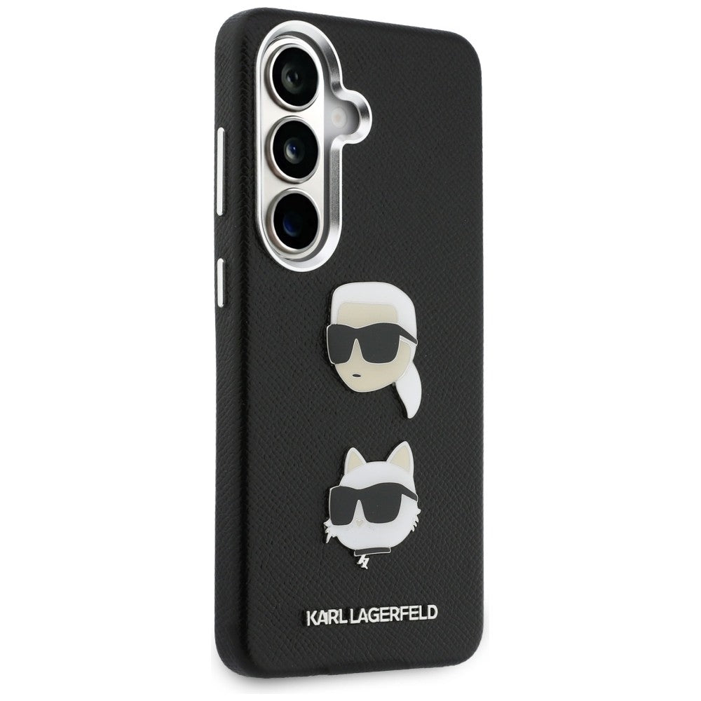 Futrola za Samsung Galaxy S26 Plus S947, Karl Lagerfeld, Saffiano Karl & Choupette's Head Pin, Crna