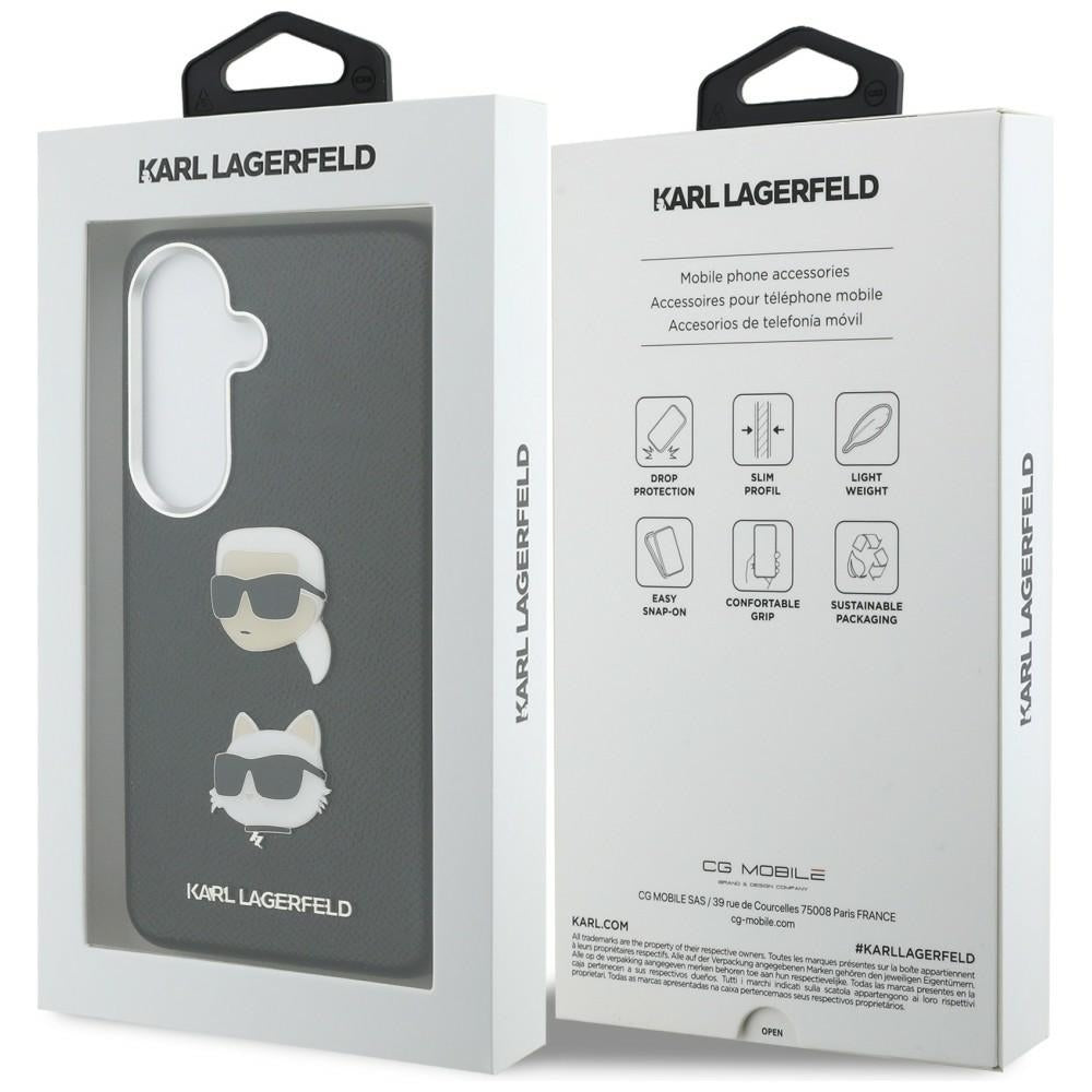 Futrola za Samsung Galaxy S26 Plus S947, Karl Lagerfeld, Saffiano Karl & Choupette's Head Pin, Crna
