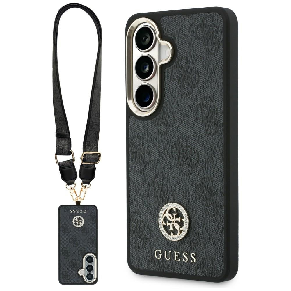 Futrola za Samsung Galaxy S26 S942, GUESS, 4G Big Rhinestone Triangle Strap, Crna
