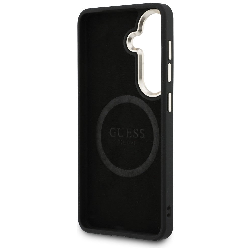 Futrola za Samsung Galaxy S26 S942, GUESS, 4G Big Rhinestone Triangle Strap, Crna
