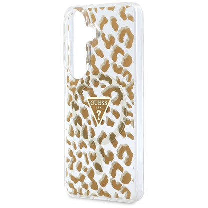 Husa MagSafe za Samsung Galaxy S26 S942, Guess, IML Leopard Pattern, Braon
