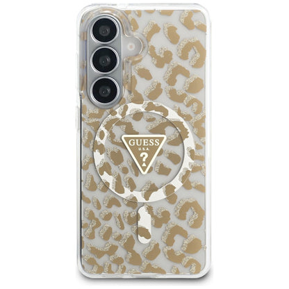 Husa MagSafe za Samsung Galaxy S26 S942, Guess, IML Leopard Pattern, Braon