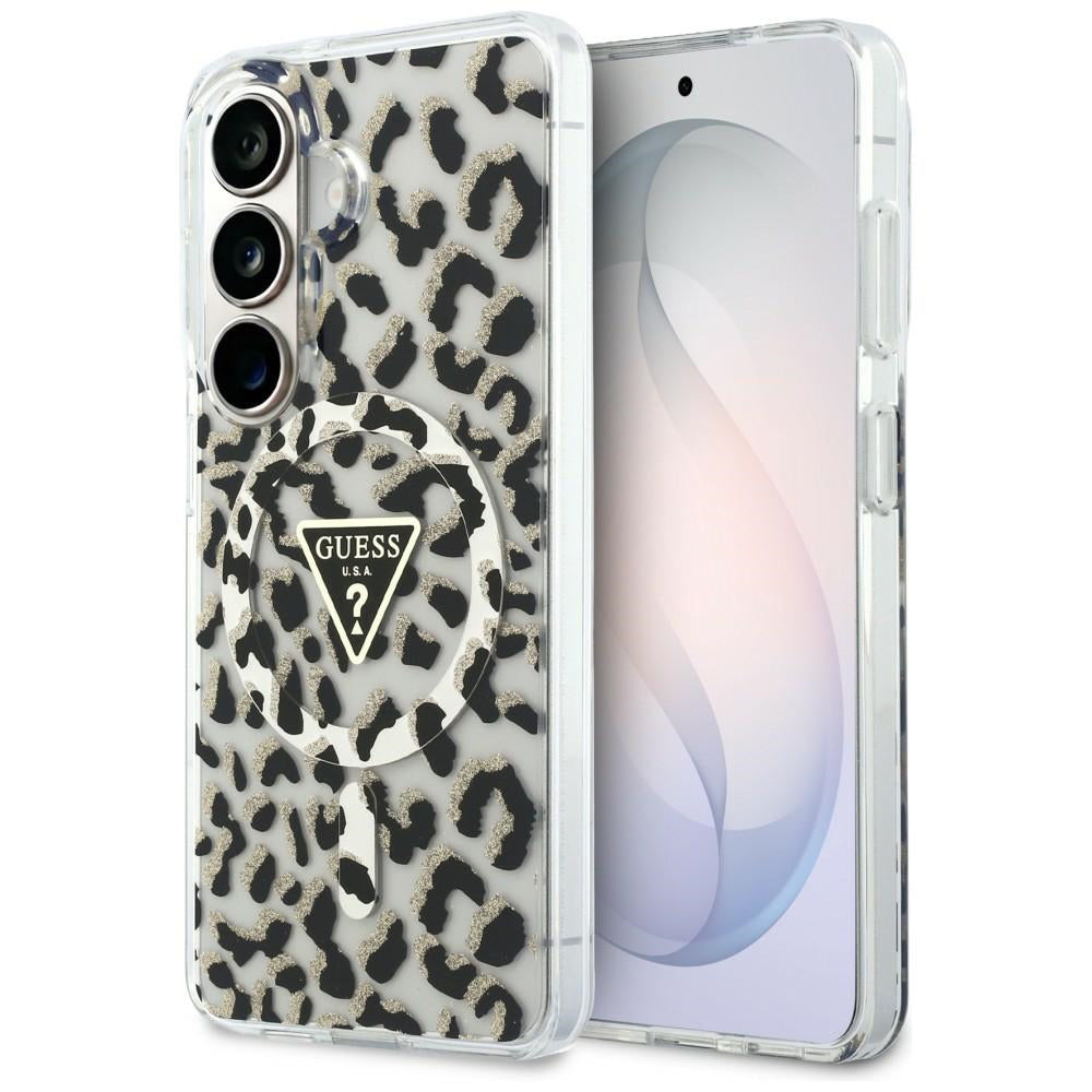 Futrola MagSafe za Samsung Galaxy S26 S942, Guess, IML Leopard Pattern, Crna