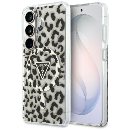 Futrola MagSafe za Samsung Galaxy S26 S942, Guess, IML Leopard Pattern, Crna