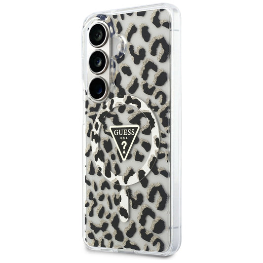 Futrola MagSafe za Samsung Galaxy S26 S942, Guess, IML Leopard Pattern, Crna